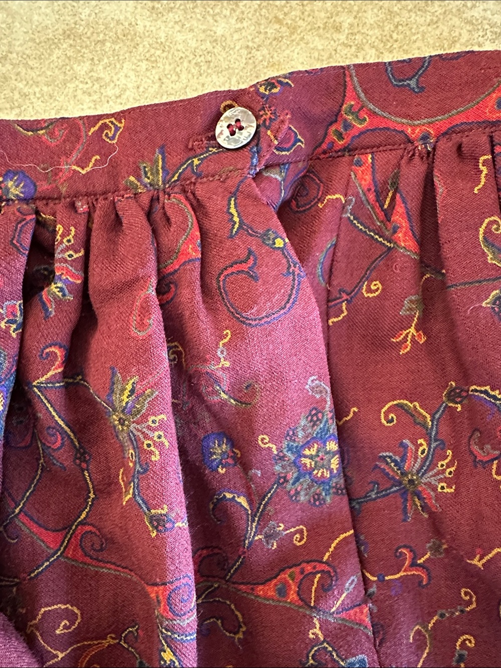 Ralph Lauren blue label paisley skirt vintage 90s A-line pleated size 4 small - Picture 6 of 6